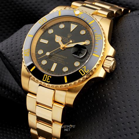 rolex submariner yellow gold replica|rolex submariner all black price.